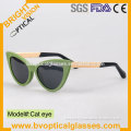 Bright Vision CAT EYE Hand made acetate polarized bamboo temple sunglasses